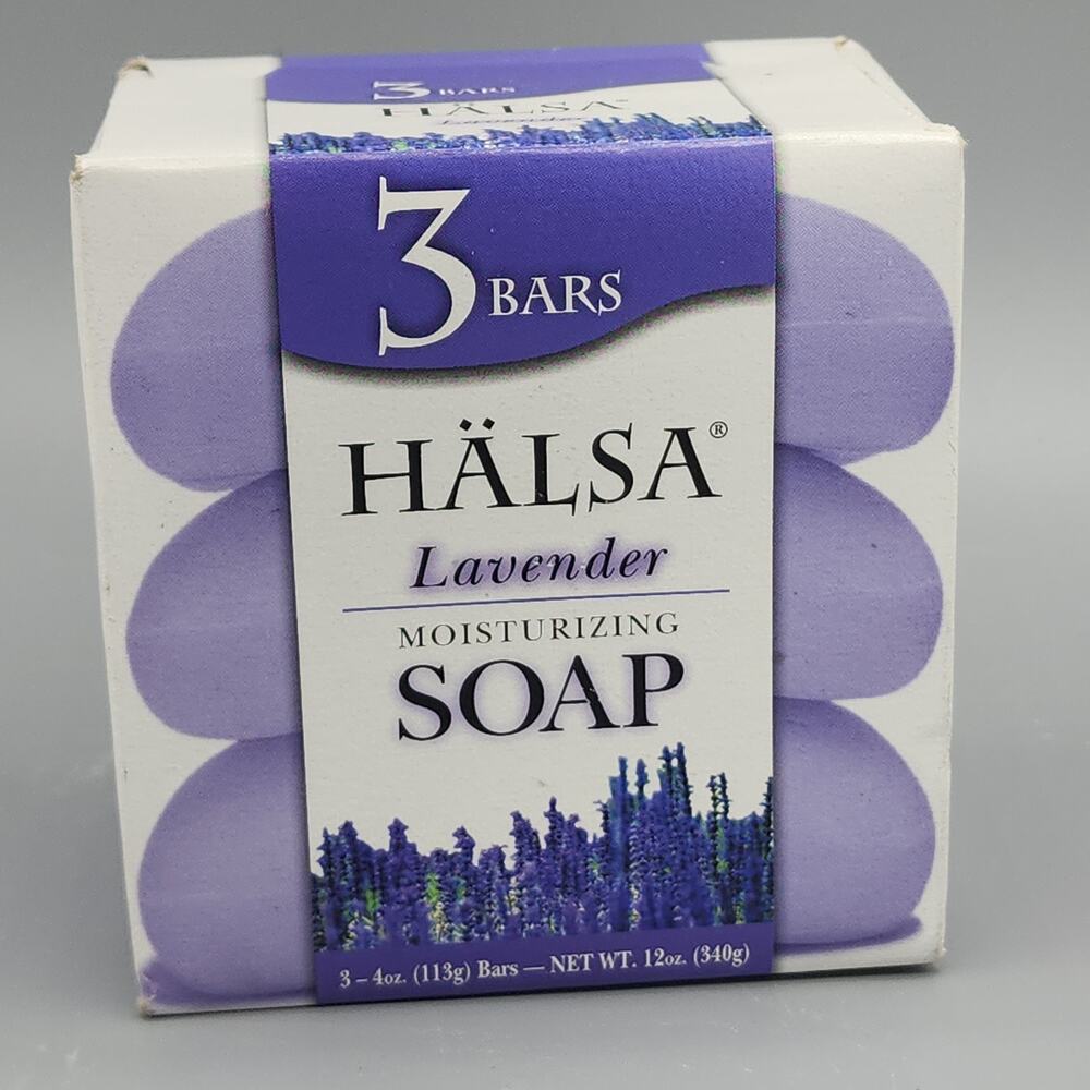 Lot of 3 Bars HALSA Lavender Moisturizing Bath Soap 4oz Each New in Box